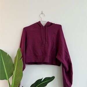 Alo Magenta Cropped Hoodie